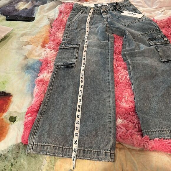 Mica Denim NWT Wide Cargo Jeans, size 24 , adorable - Picture 12 of 13